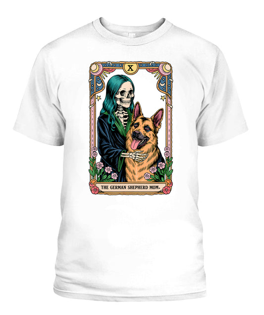 Retro German Shepherd Mom Tarot Card Witchy Vibes Dog Mom T-Shirt