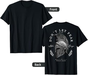 Greek Sparta Helmet Warrior Soldier back print Spartan T-Shirt