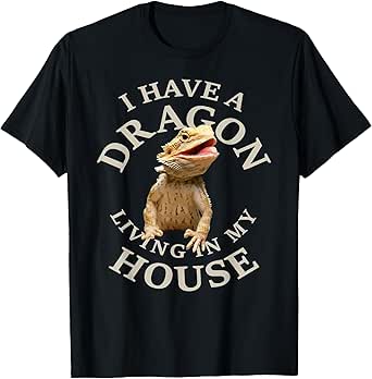 Bearded Dragon Print Reptiles Pogona Barbata Lizard Design T-Shirt