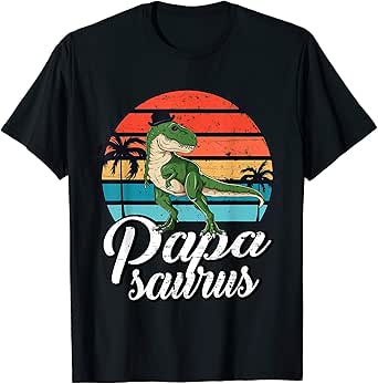 Mens Papasaurus Rex T-Shirt Dinosaur Papa T-Rex Father's Day Gift T-Shirt