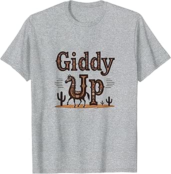 Giddy Up Western Horse Desert Cactus Cowboy, cow girl T-Shirt