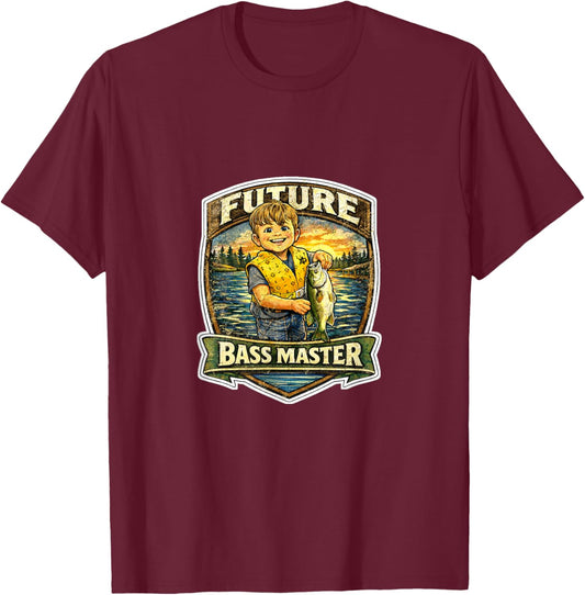 Future Bass Master Kid Fisherman T-Shirt T-Shirt - T-Shirt | Maroon