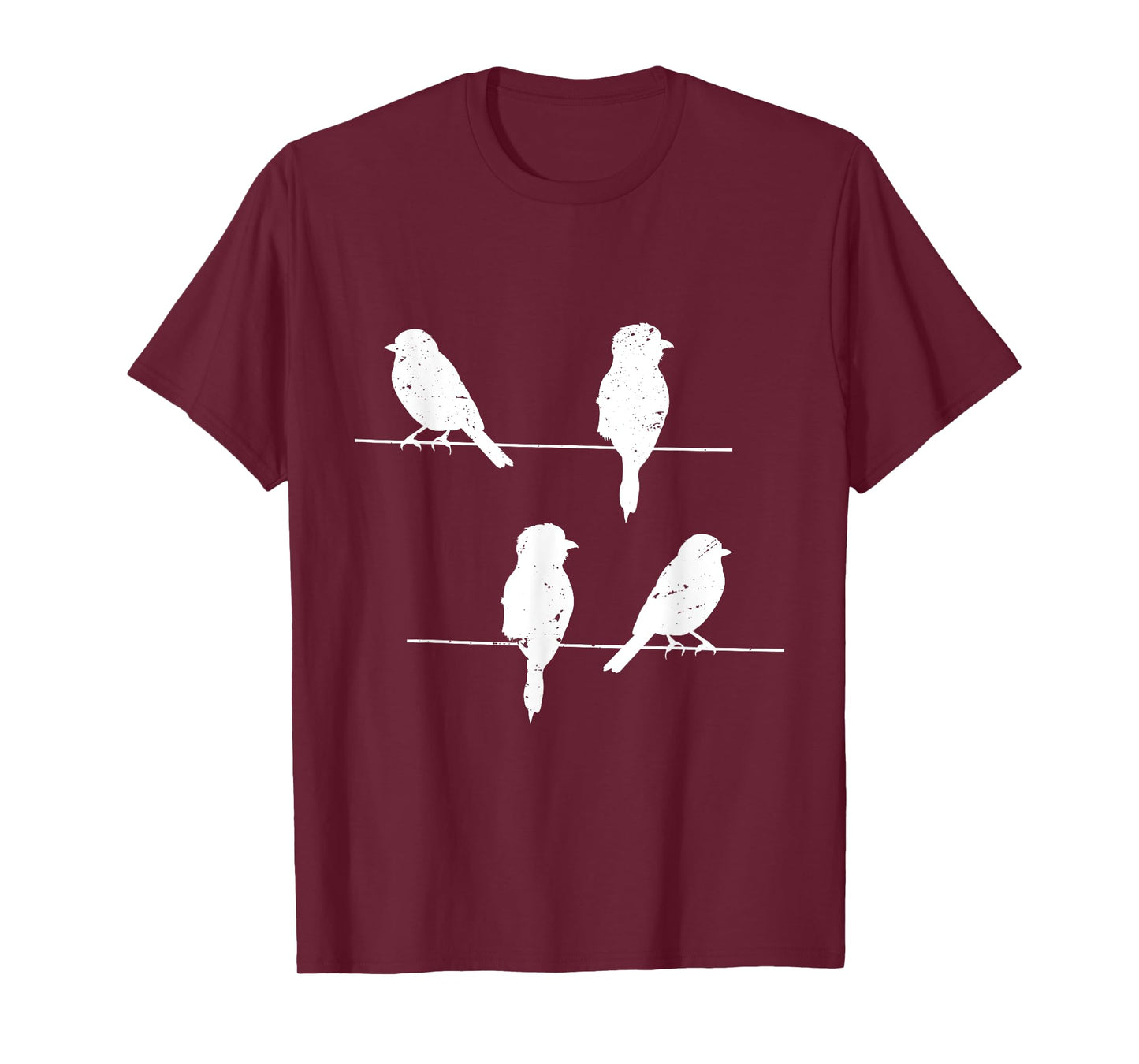 Birds On A Wire Funny and Cute Bird Lover Graphic T-Shirt T-Shirt