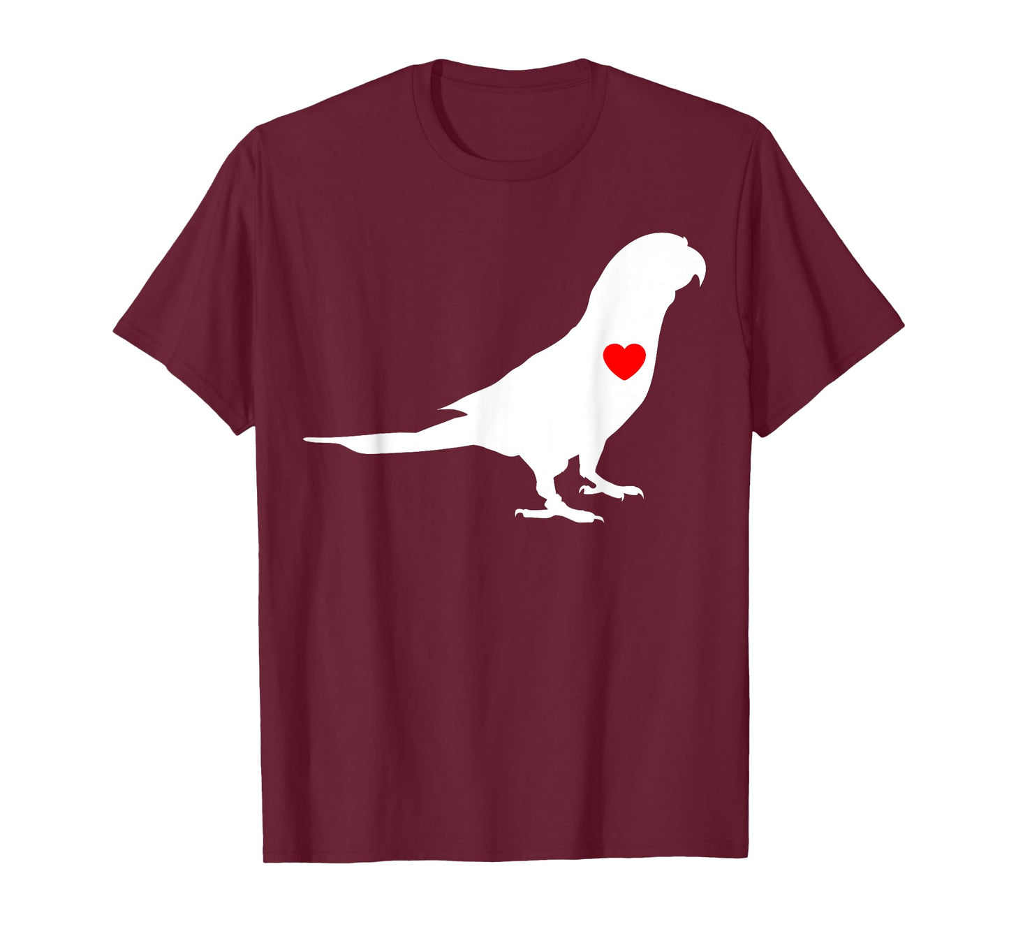 Parrot Heart Parakeet Tiel Quarrion Cockatoo Bird Ringneck T-Shirt