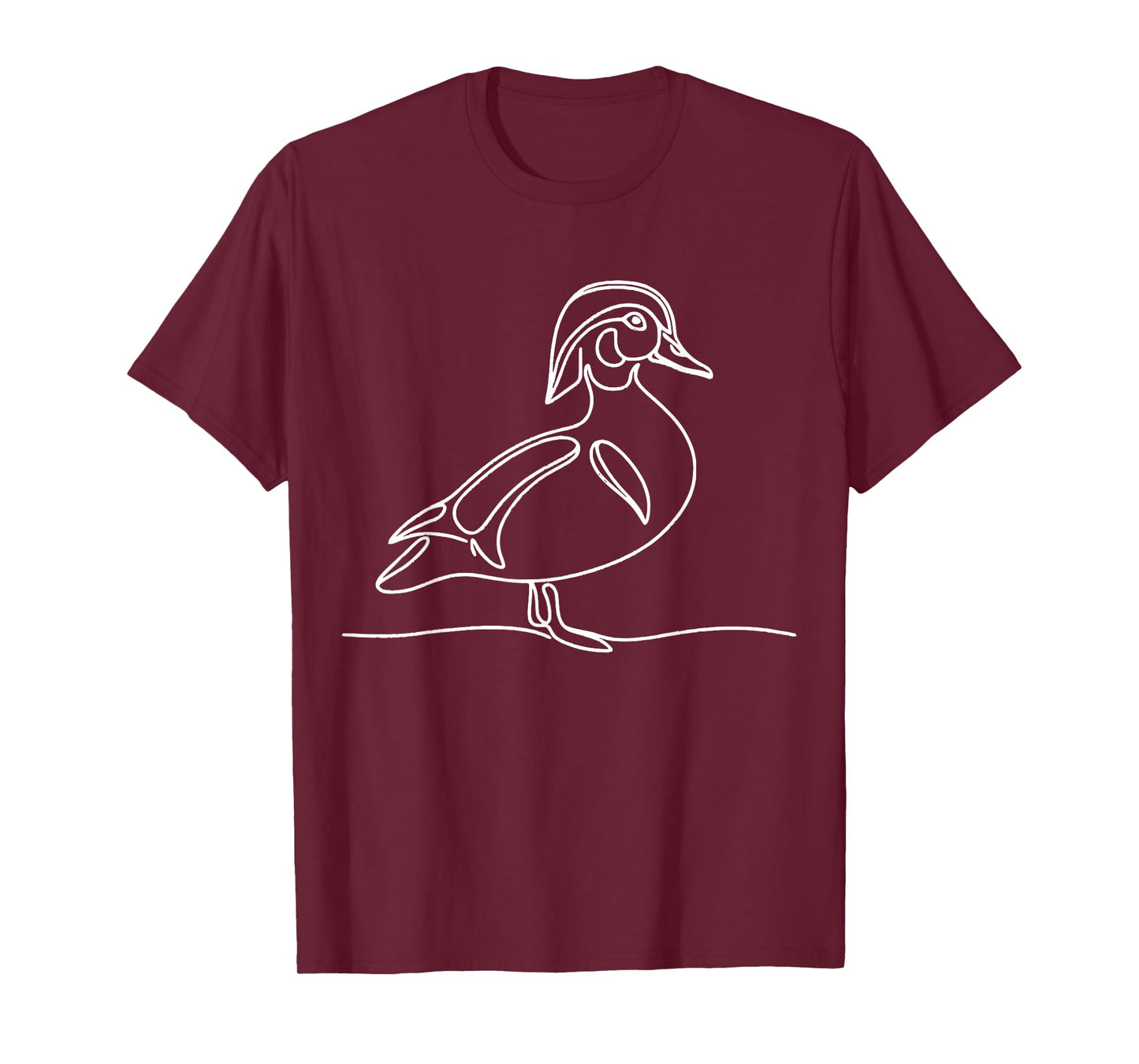 Line Art Bird & Ornithologist Wood Duck T-Shirt