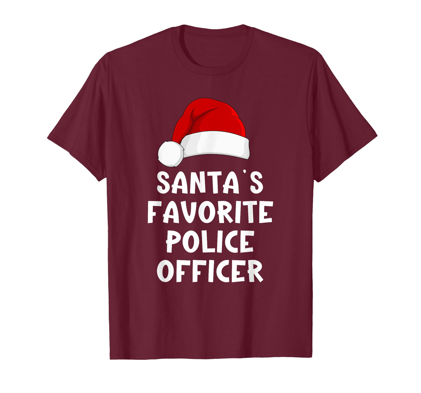 Christmas Santa's Favorite Police Officer Funny Pajama Cop T-Shirt