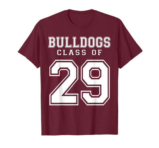 Class Of 2029 Bulldogs Custom Graduation Senior Personalized T-Shirt