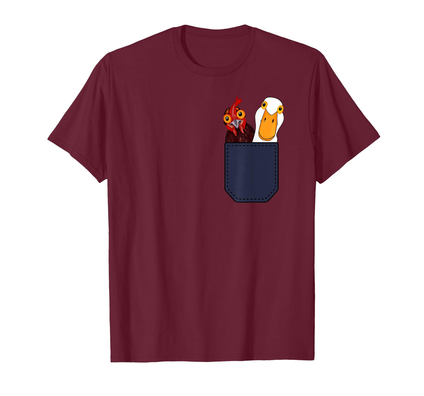 Cute Chicken and Duck in a Pocket. Chicken Farmers Animal T-Shirt