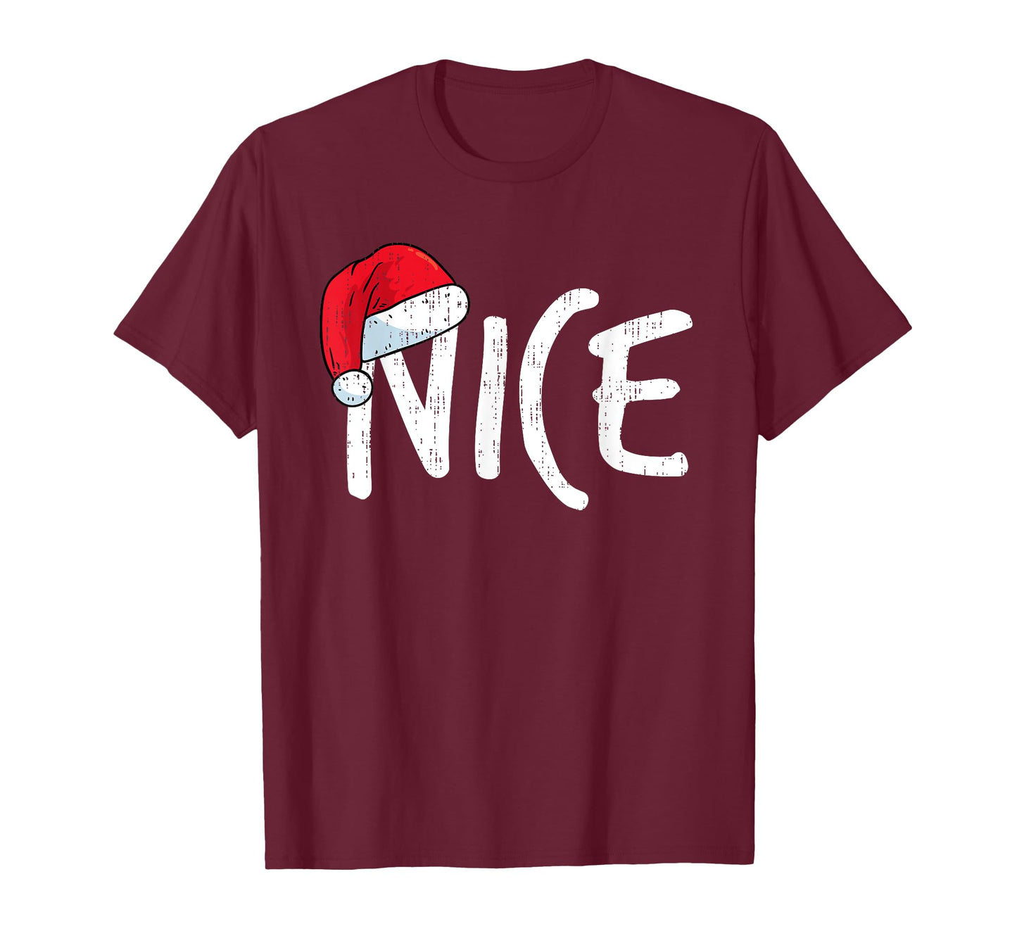 Team Naughty Nice Funny Matching Christmas Couples Costume T-Shirt