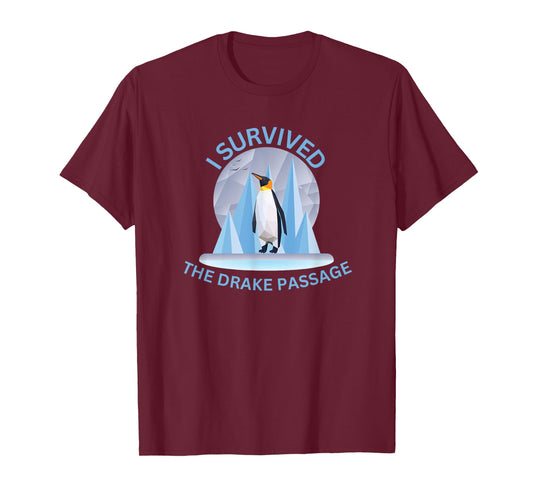 Antarctica I Survived The Drake Passage Penguin Iceberg T-Shirt