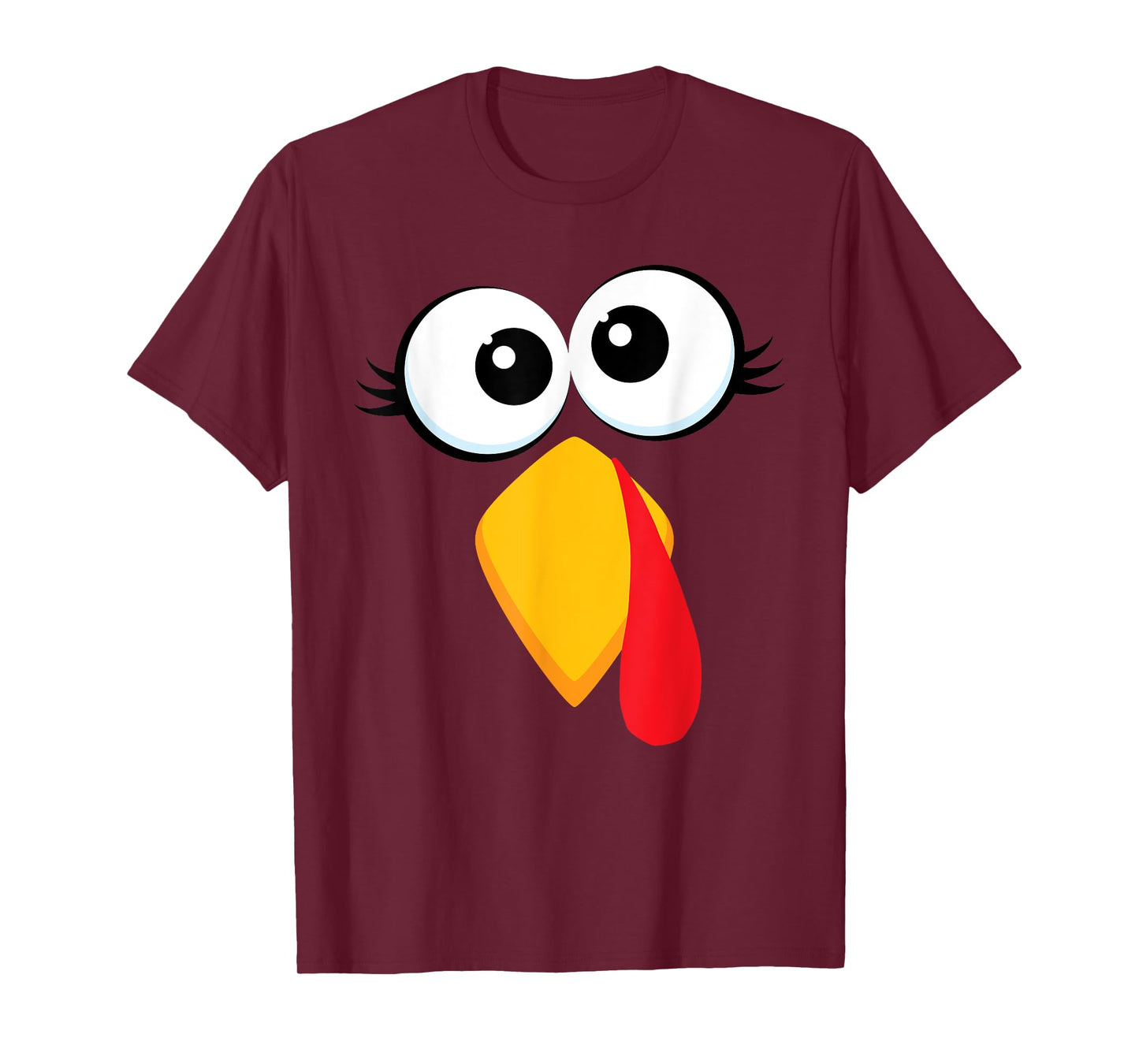 Funny Turkey Face Thanksgiving Cute Boys Girls Chicken Face T-Shirt