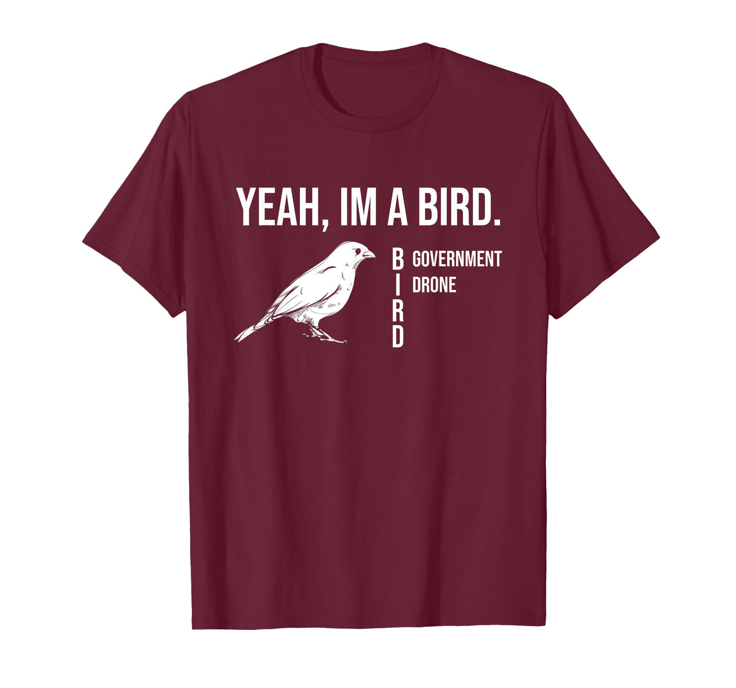 The funny conspiracy theory, Yeah im a government drone bird T-Shirt