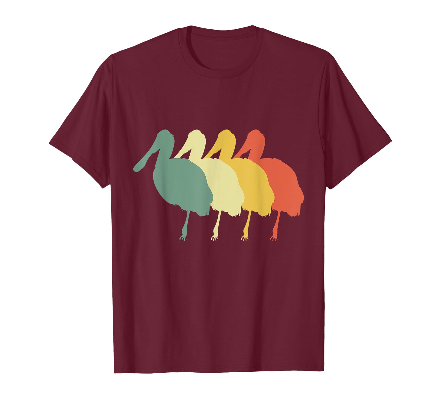 Retro Roseate Bird Vintage Roseate Bird Silhouette Bird T-Shirt