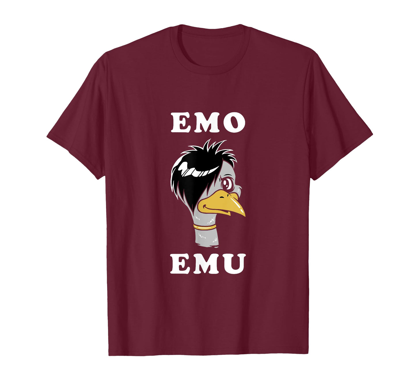 Emo Emu T-Shirt Funny Metal Gothic Emu Bird T-Shirt