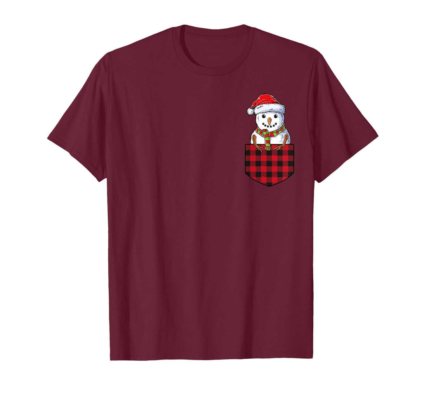 Snowman In Pocket Funny Christmas Kids Boys Girls Xmas T-Shirt