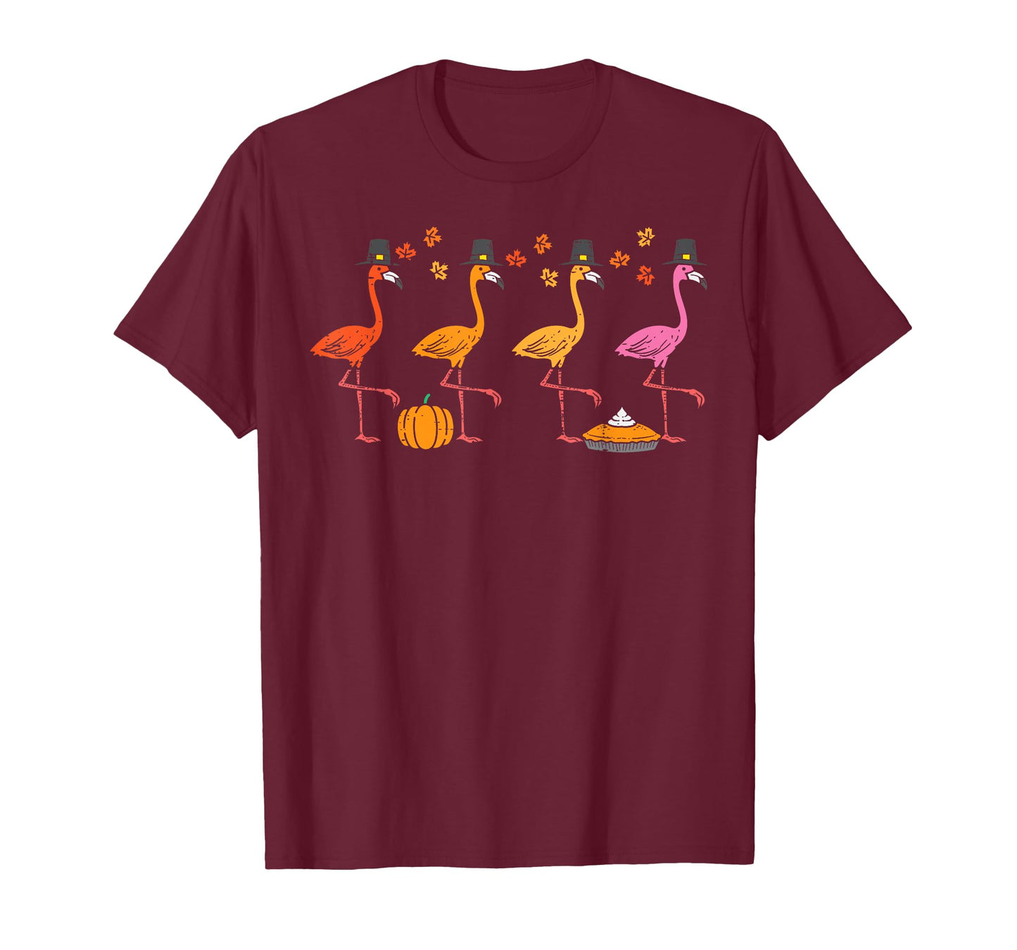 Thanksgiving Flamingos Funny Fall Autumn Bird Men Women Kids T-Shirt