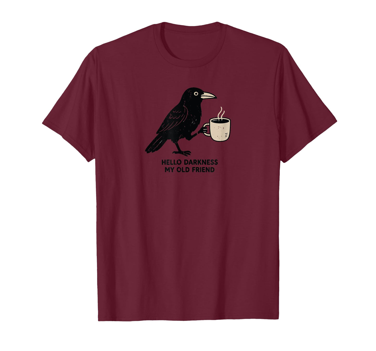 Raven Crow Coffee funny hello darkness T-Shirt