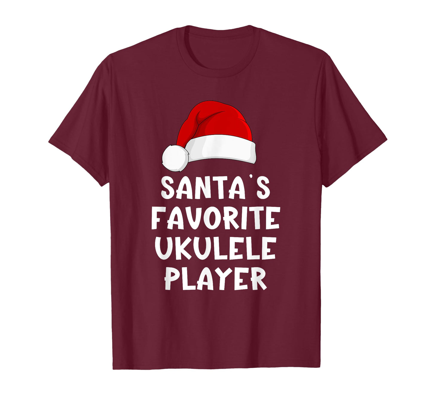 Christmas Santa's Favorite Ukulele Player Funny Xmas Pajama T-Shirt