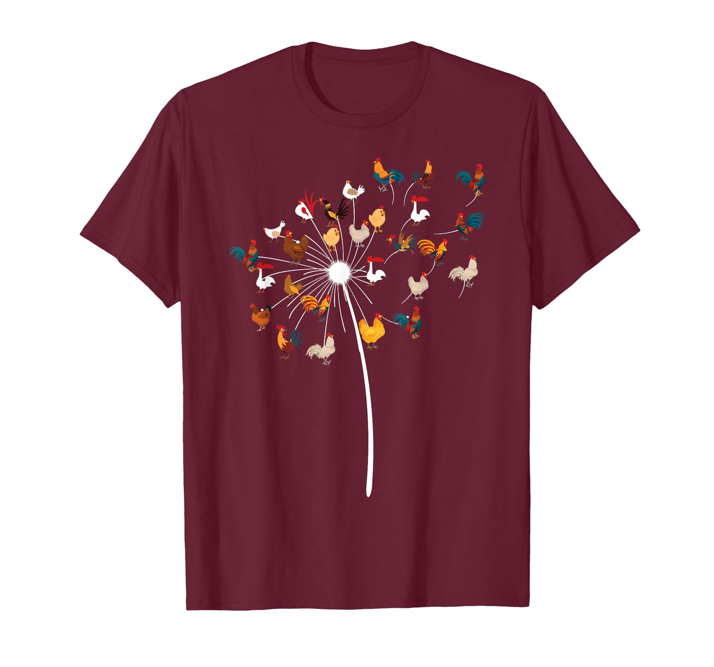 Funny Dandelion Chicken Novelty Gift Fowl Lover Men Women T-Shirt