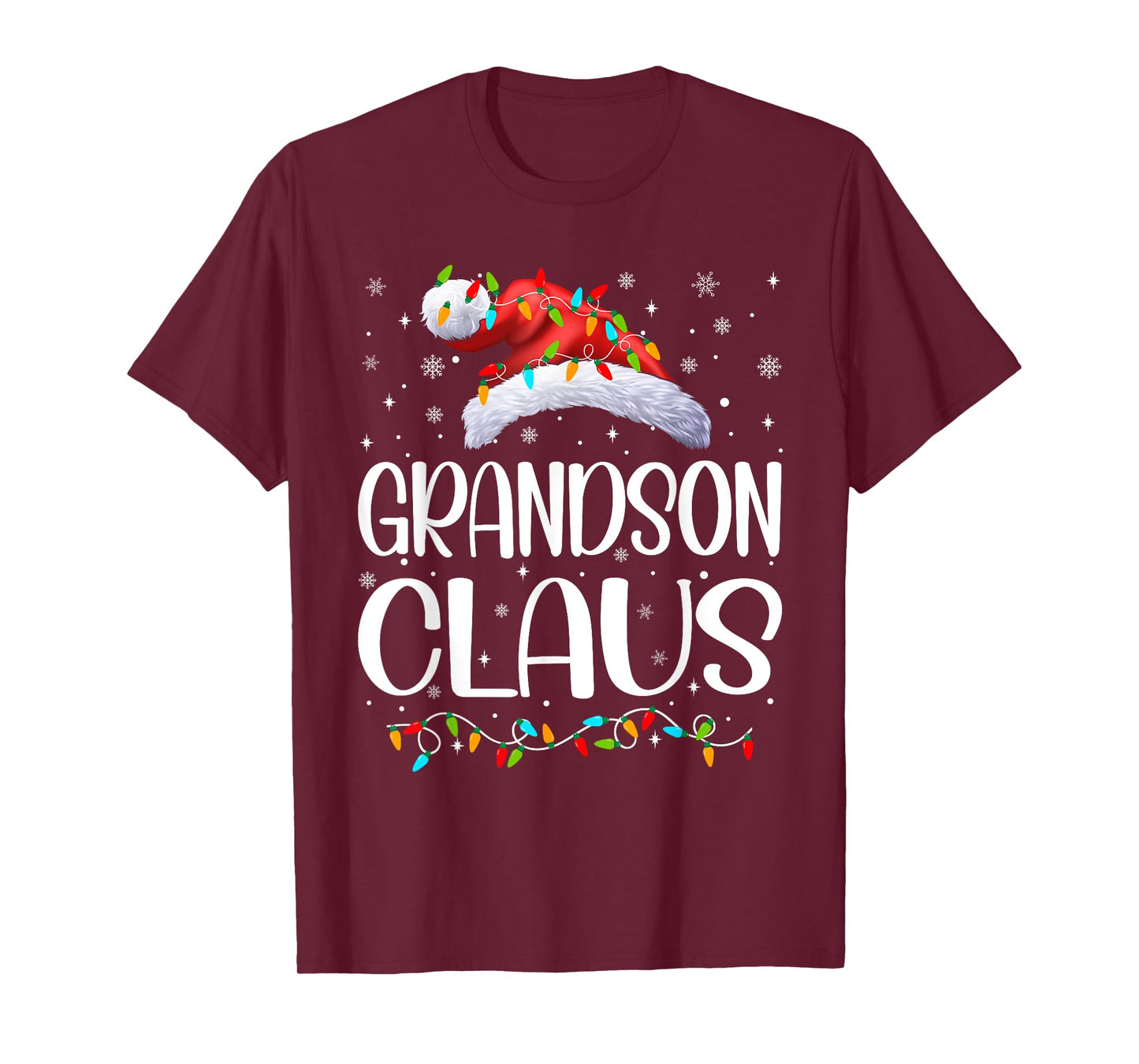 Grandson Claus Xmas Lights Christmas Pajama Matching Family T-Shirt