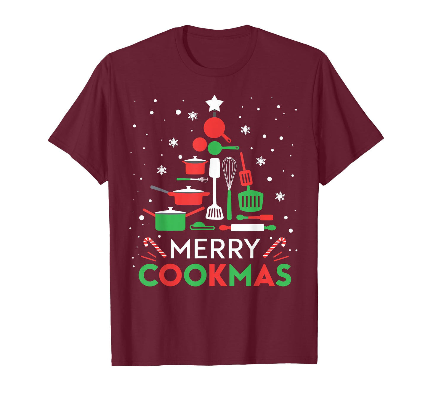 Merry Cookmas Funny Xmas Chef Cooking Christmas Tree T-Shirt