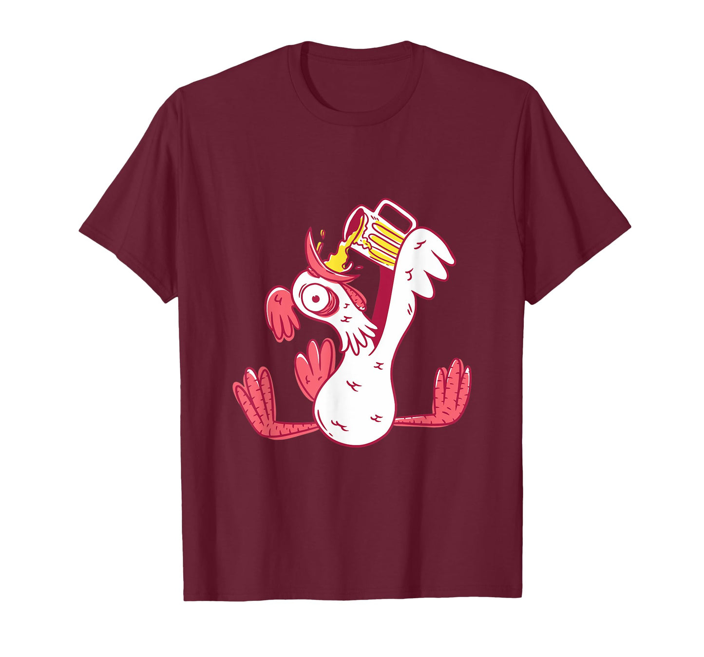 Funny Drunk Rooster Animal Chicken Beer Alcohol Party Gift T-Shirt