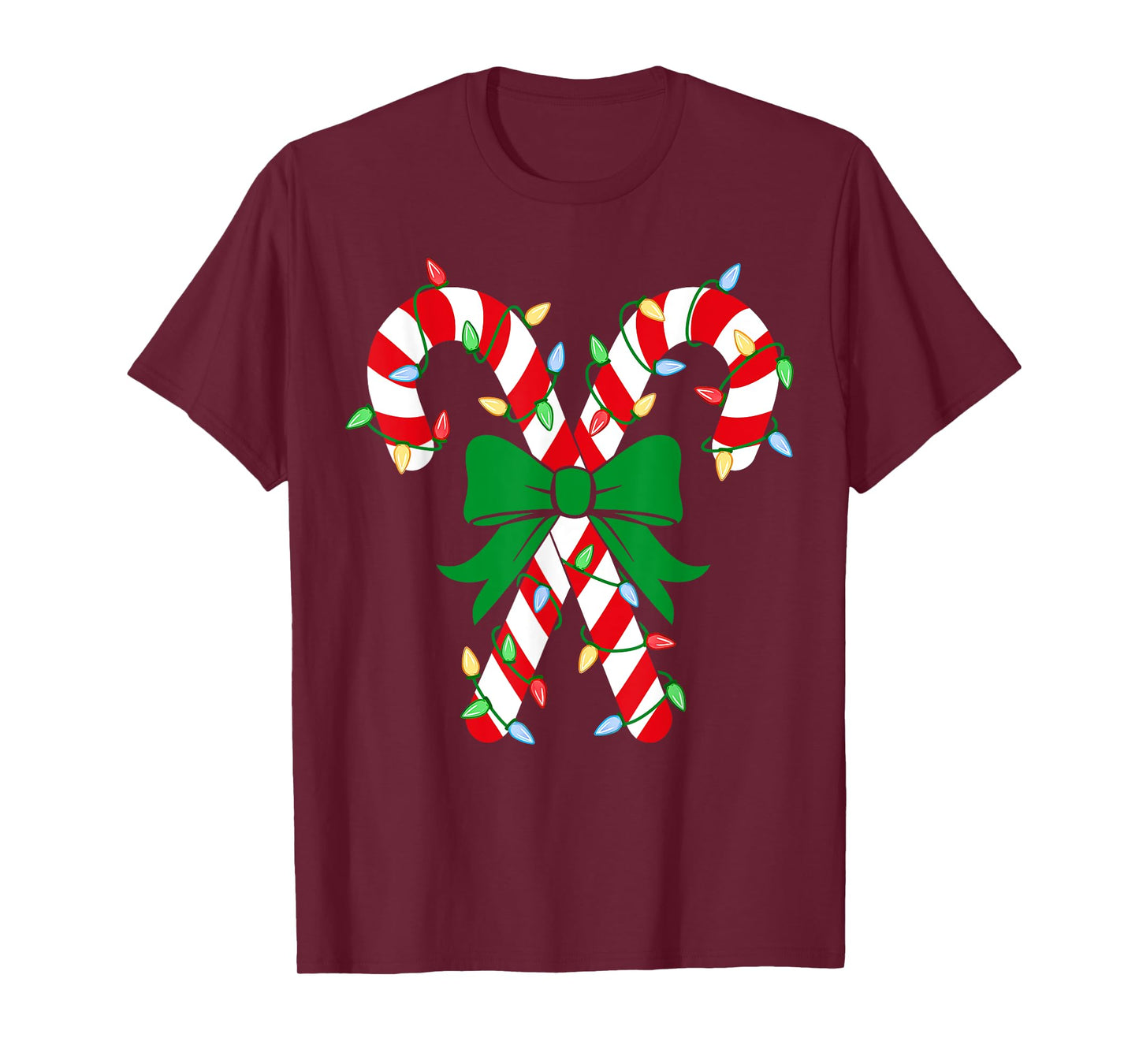 Candy Cane Crew Christmas Lights Family Matching Pajamas T-Shirt