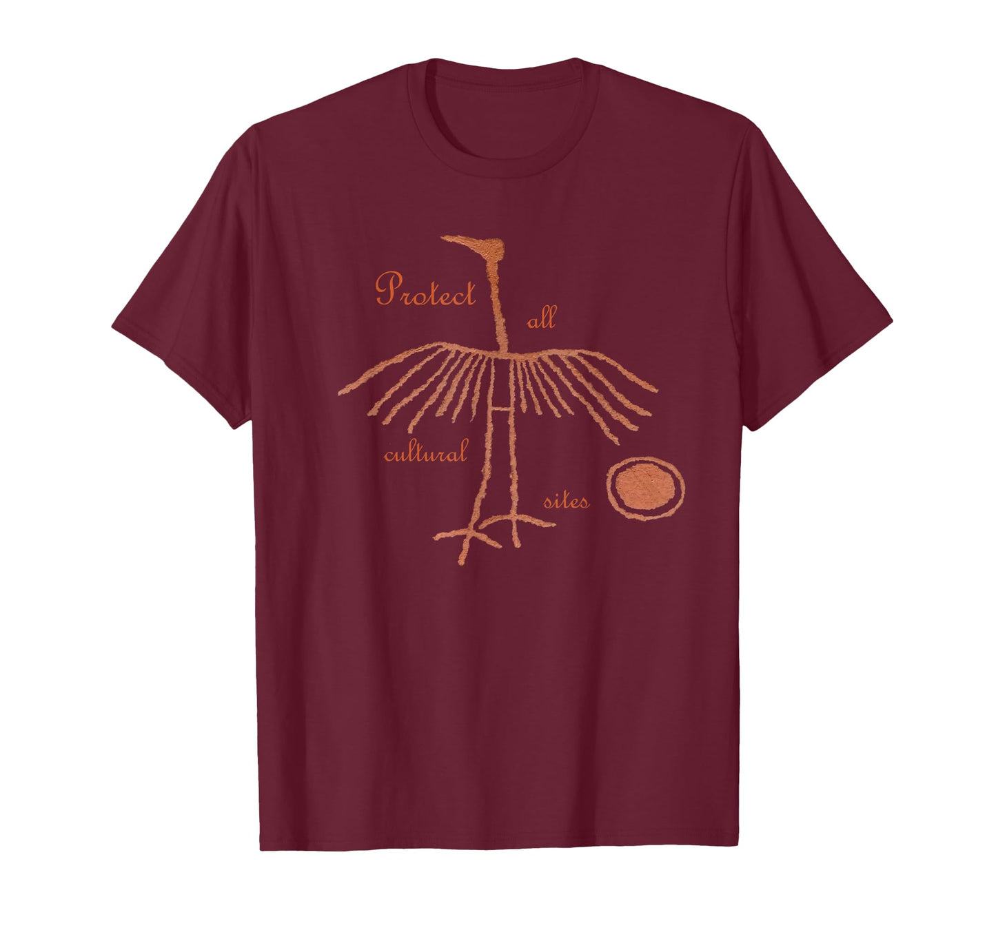 Crane Petroglyph. Protect all cultural sites. T-Shirt