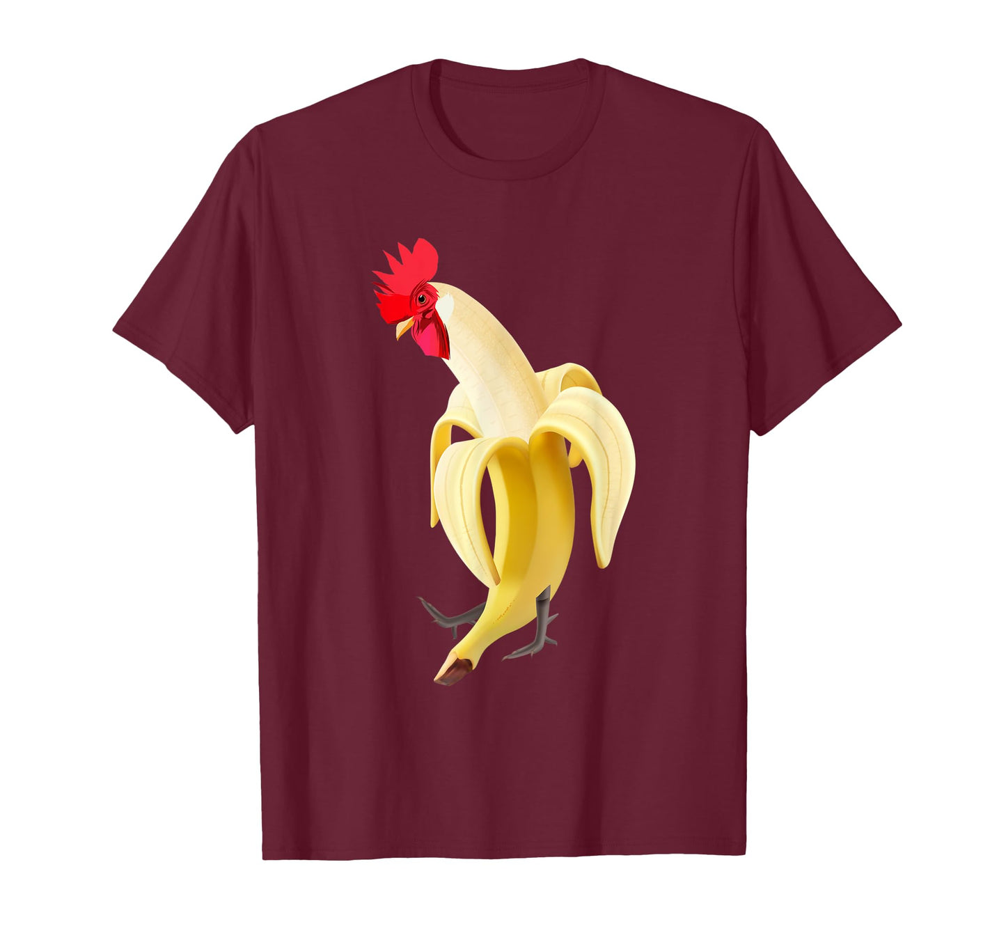 Funny Rooster Cockerel Chicken In Banana T-Shirt