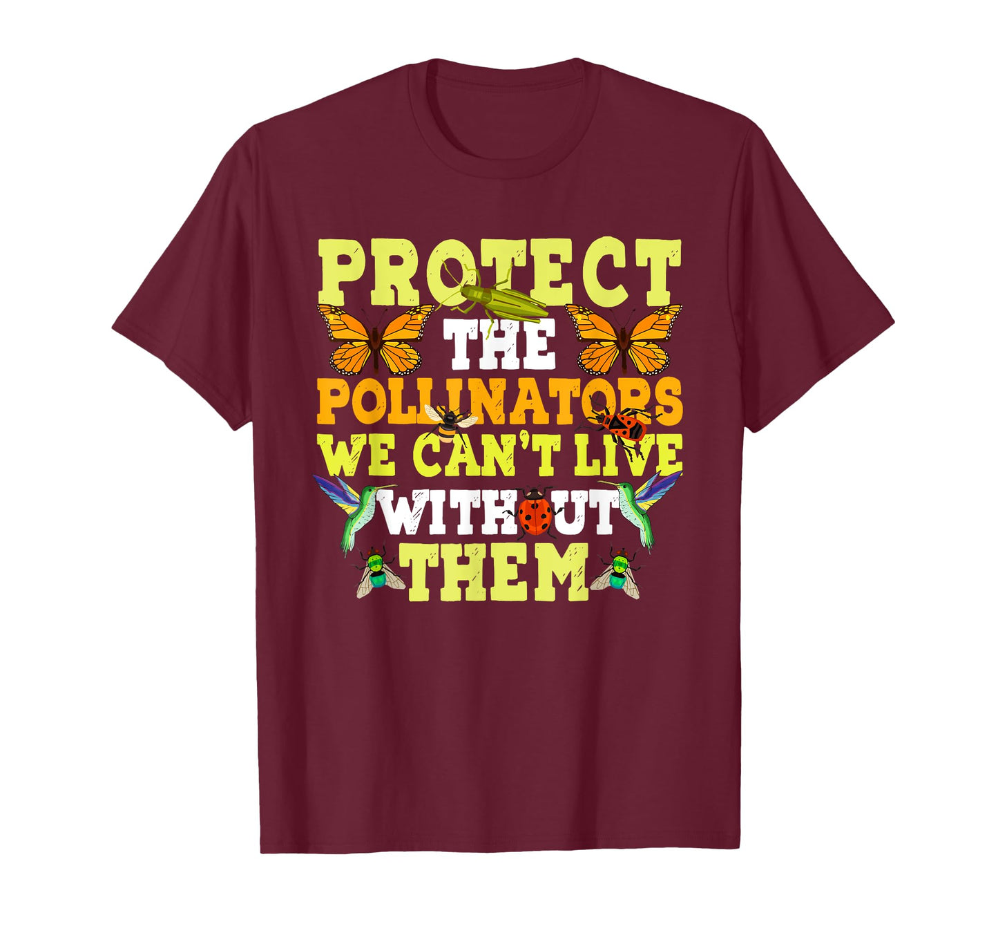 Protect the Pollinators Butterfly Bat Bees Moth Hummingbirds T-Shirt