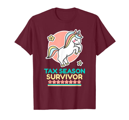 Cute Unicorn Tax Season Survivor T-Shirt