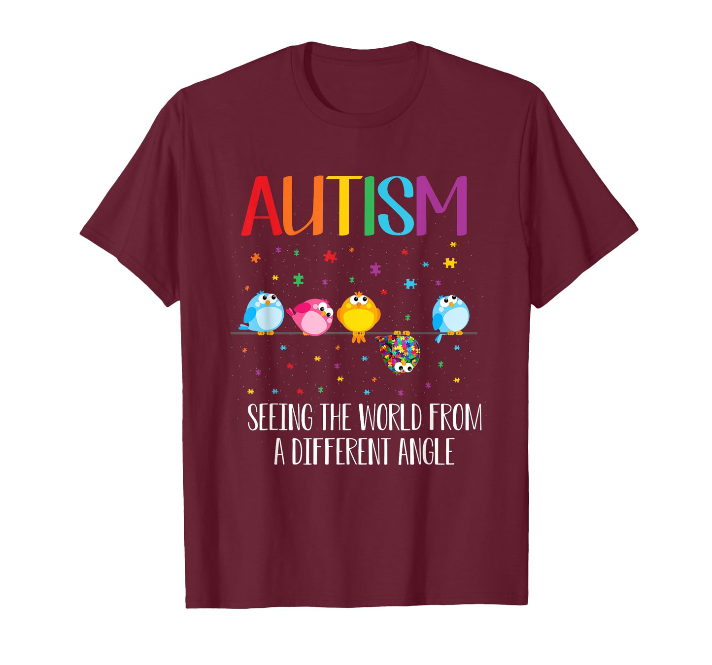 Cute Bird Autism Seeing The World From A Different Angle T-Shirt