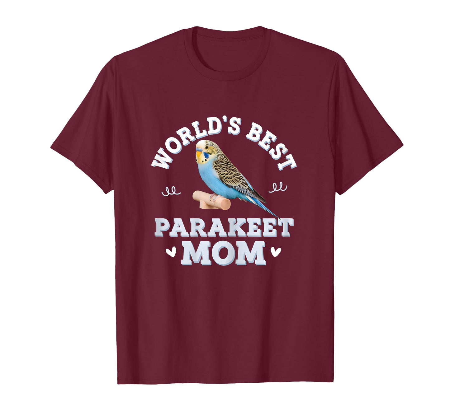 Womens Blue Parakeet Mom World's Best Funny Budgie Mother's Day T-Shirt
