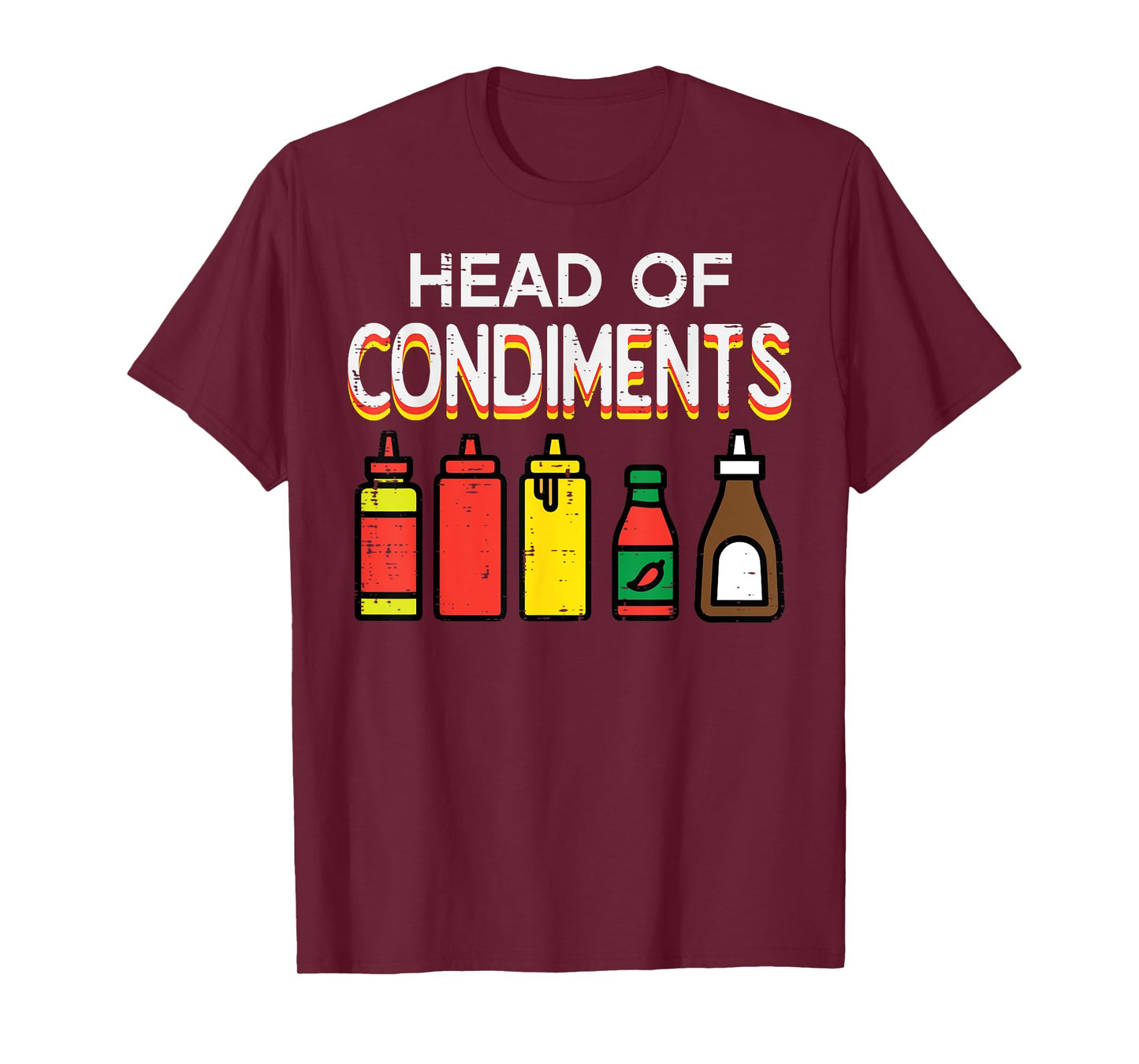 Bbq Head Of Condiments Funny Barbecue Grill Men Women Kids T-Shirt