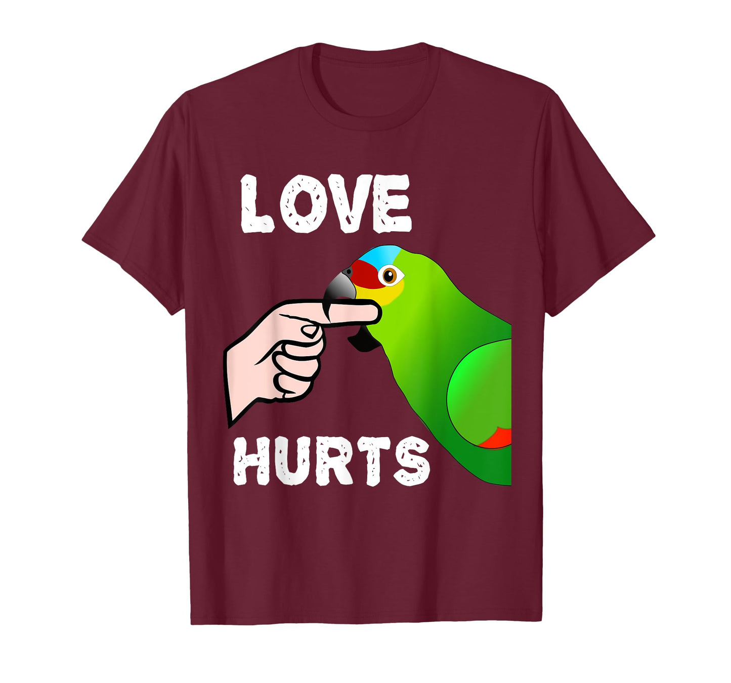 Love Hurts Red Lored Amazon Parrot T-Shirt