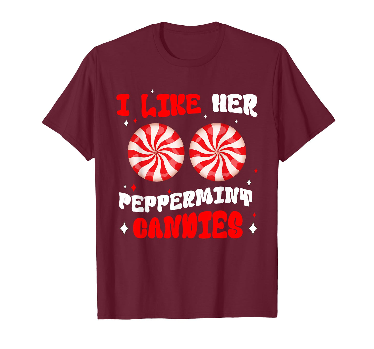 Couples Matching Christmas I Like Her Peppermint Candies T-Shirt