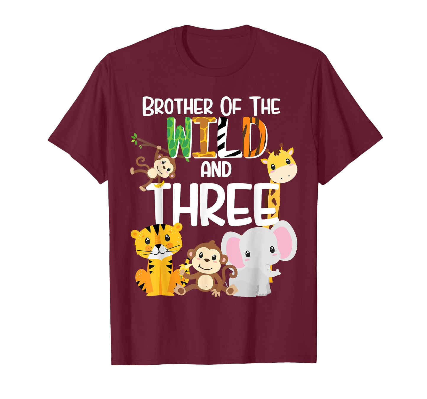 Brother of the Wild and 3 Zoo Theme Birthday Safari Jungle T-Shirt