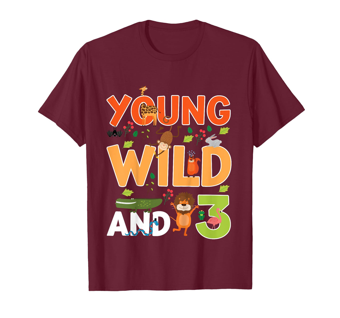 Kids 3 year old wild zoo theme birthday animals safari jungle boy T-Shirt