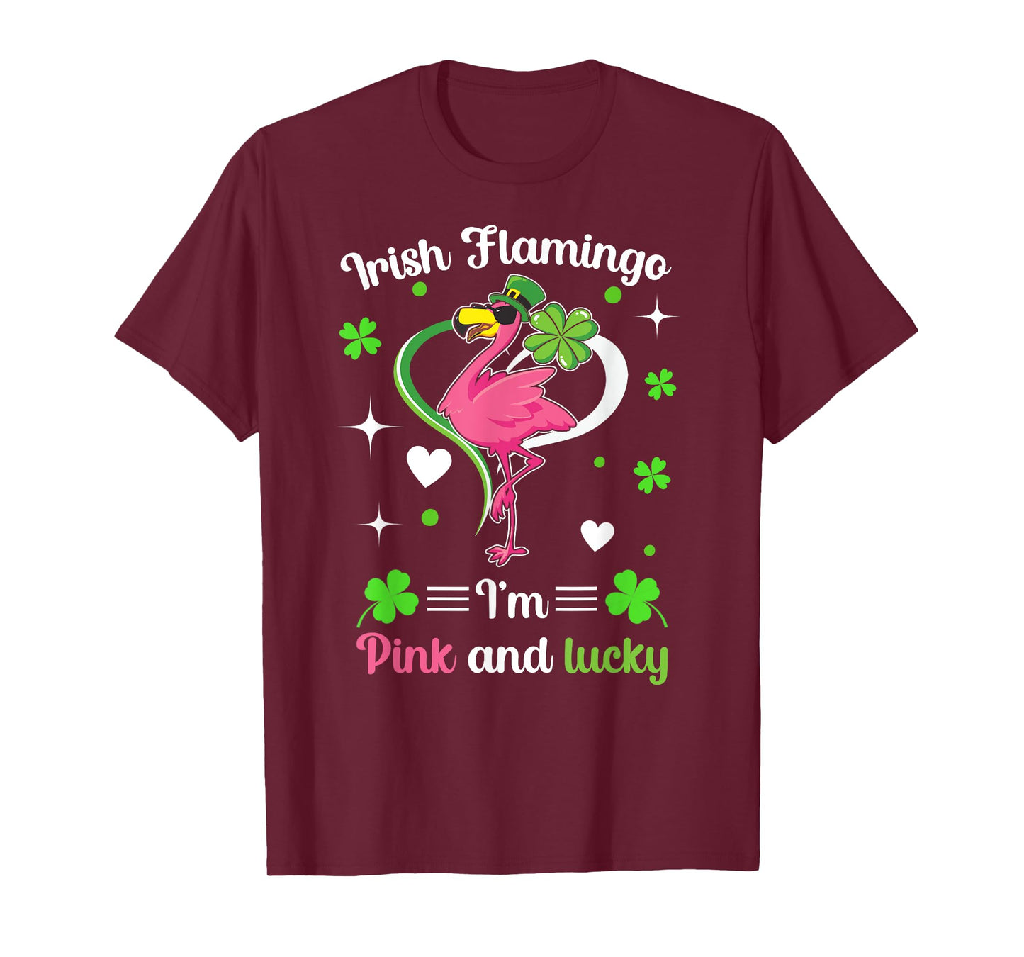 Lucky Irish Flamingo St Patricks Day Flocking Flamingo T-Shirt