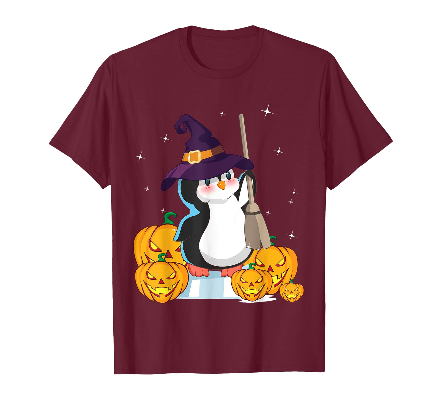Cute Penguin Witch Wizard Pumpkin Easy Halloween Costume T-Shirt
