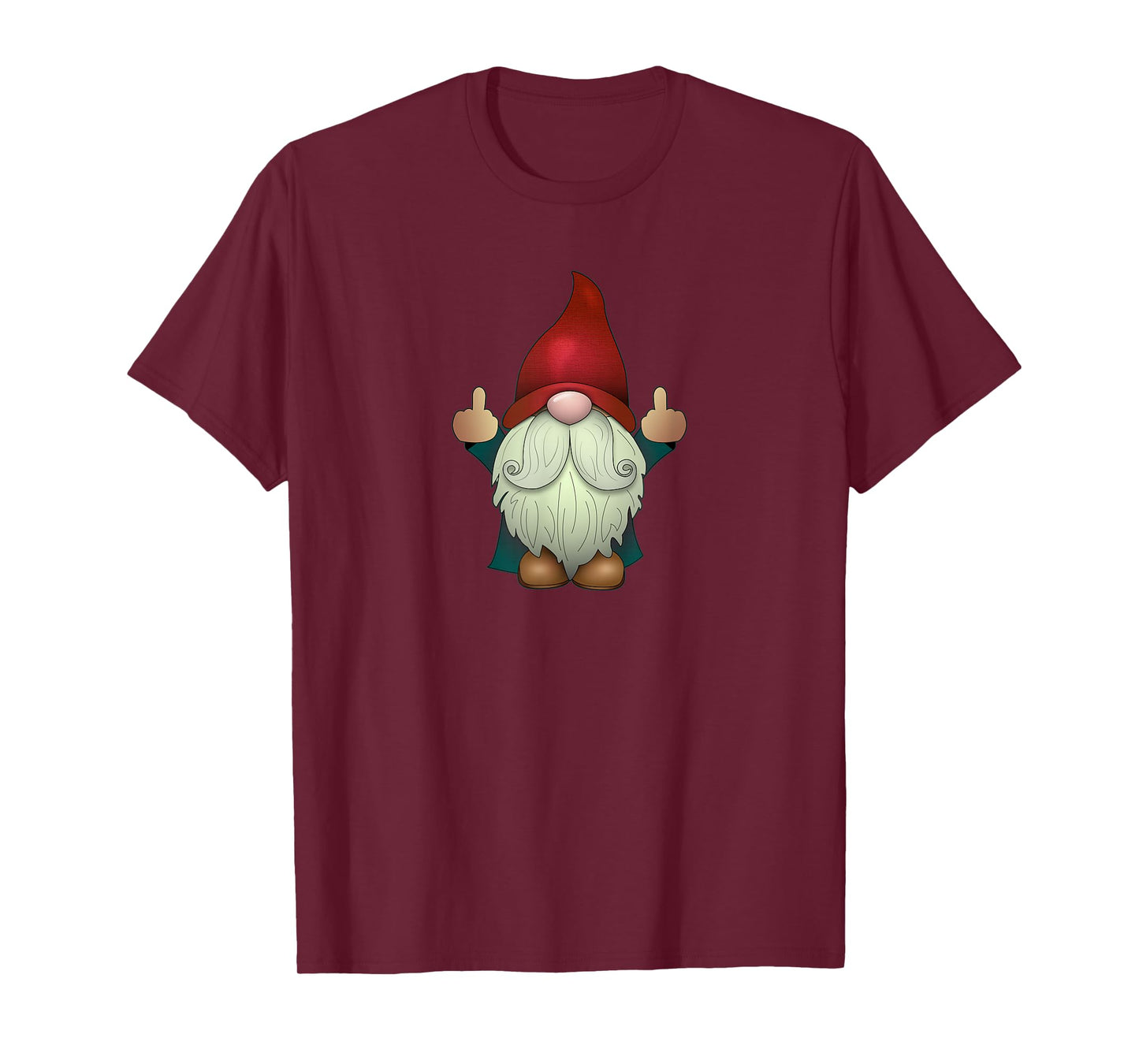 Sarcastic Middle Finger (Men & Women) Funny Garden Gnome T-Shirt