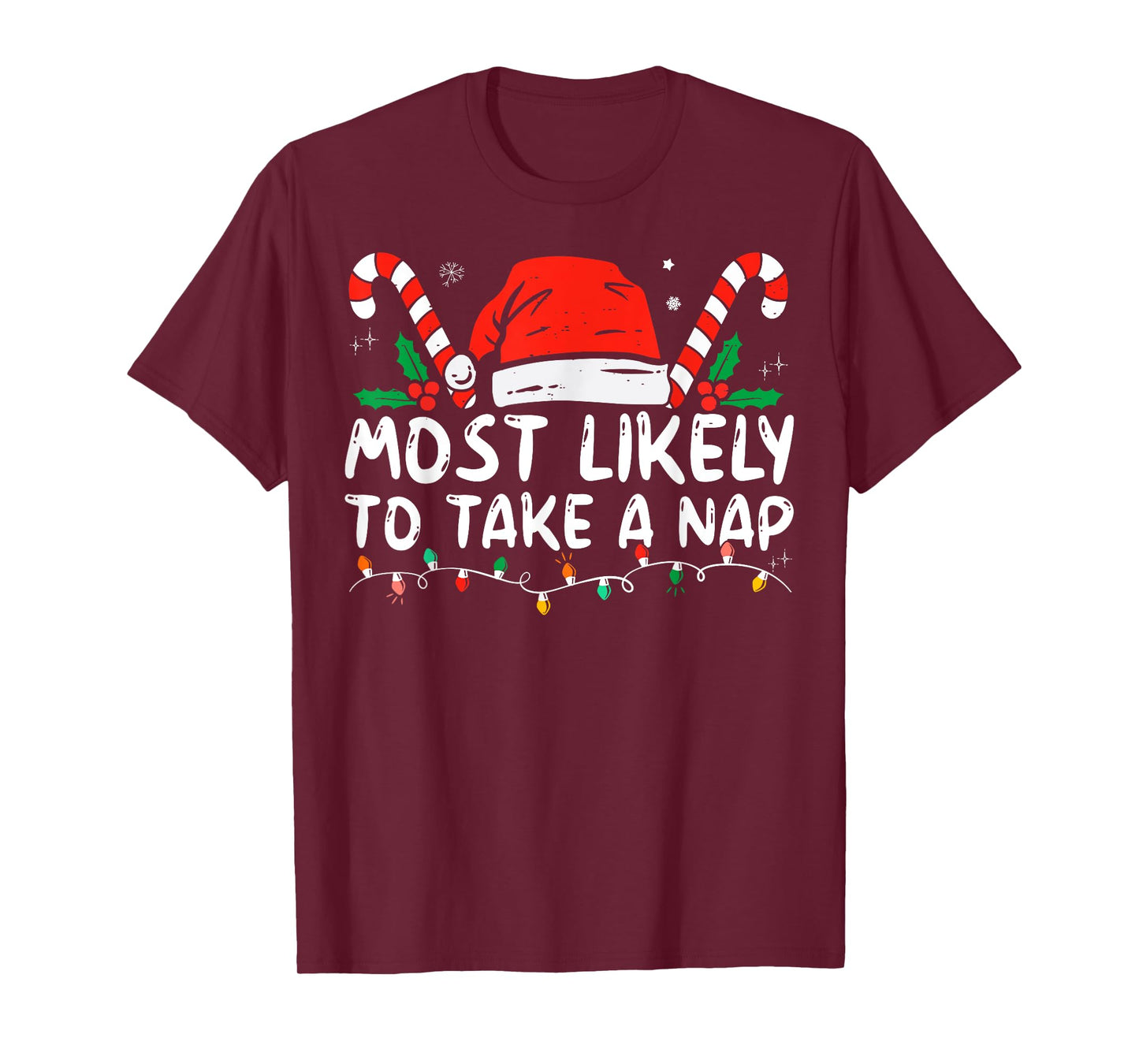 Most Likely To Take A Nap Family Matching Christmas Funny T-Shirt
