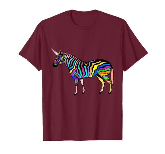 Funny Rainbow Zebra Unicorn T Shirt | Zebracorn Youth Tee T-Shirt