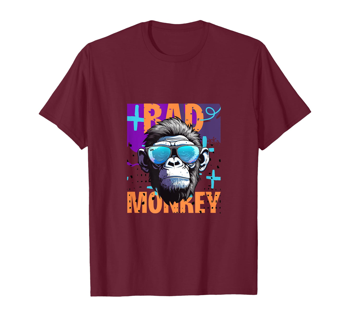 Jon De Voui Bad Monkey T-Shirt - Unisex-Adults, Kids - Black - Small - Short Sleeve