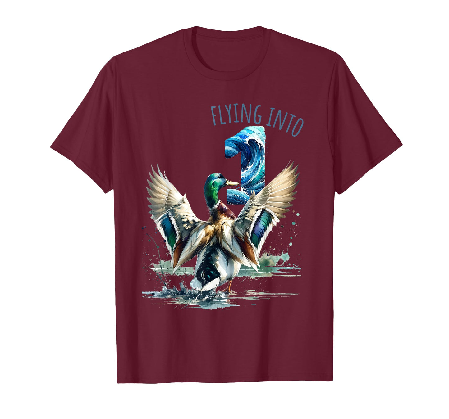 Flying into 1 Duck Hunting 1st Birthday Party 1 Year Old T-Shirt