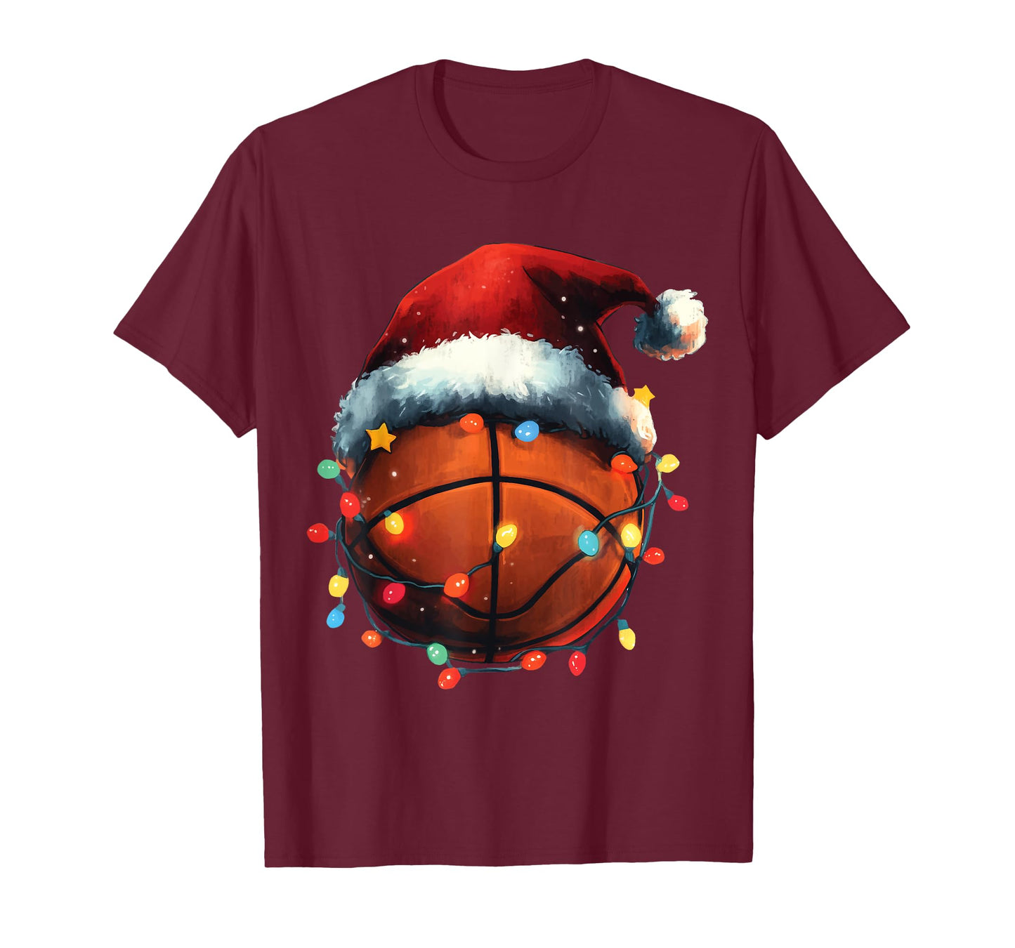 Basketball Player Xmas Santa Hat Basketball Funny Christmas T-Shirt
