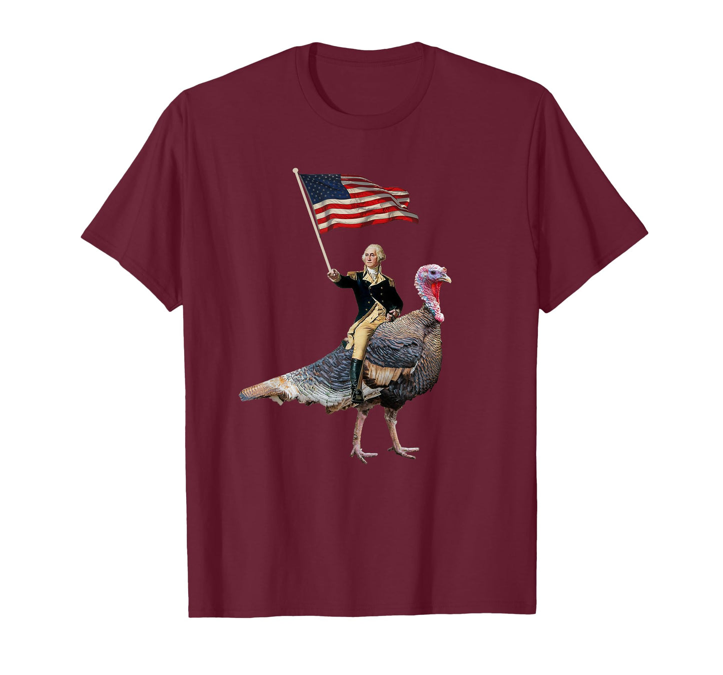 George Washington Riding A Turkey Funny Thanksgiving T-Shirt