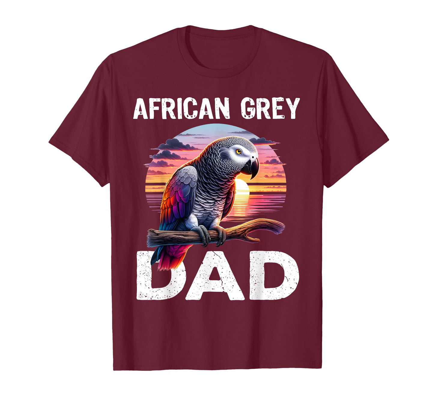 African Grey Parrot Dad Funny Vintage Timneh Grey Men T-Shirt