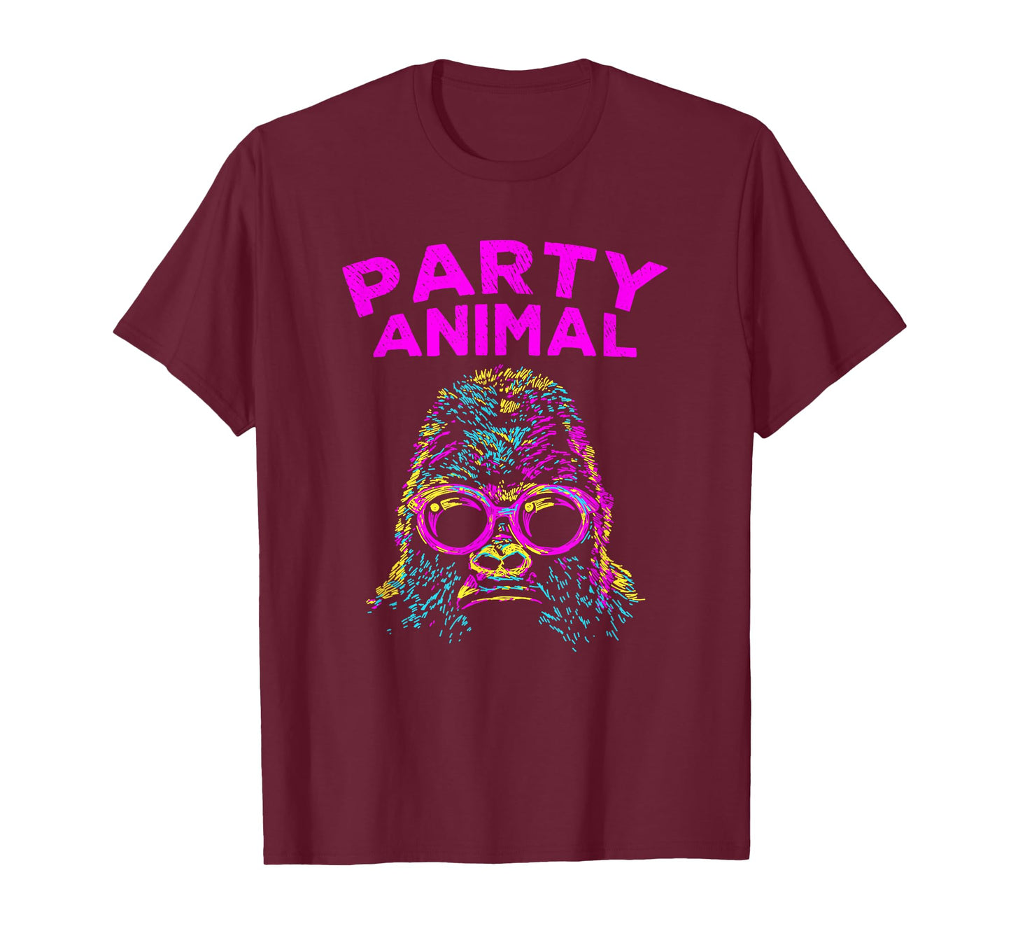 Cute Gorilla Party Animal Lover Colorful Monkey T-Shirt