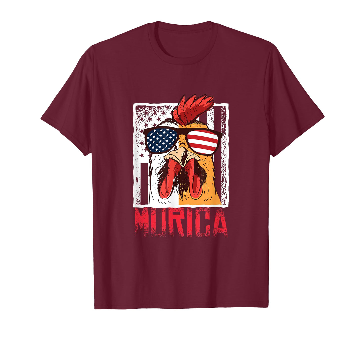 Merica Sunglasses Cock Funny Rooster Murica T-Shirt